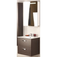 Мебель для ванной Roca Victoria Nord 60 подвесная левая венге зеркальный шкаф белый глянцевый