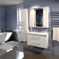 Мебель для ванной СанТа Омега 80 с зеркалом Омега 75